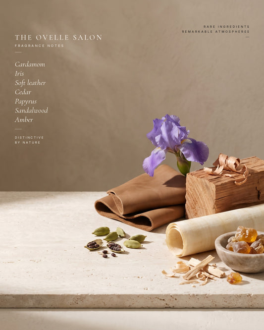The Ovelle Salon fragrance notes — ingredients still life