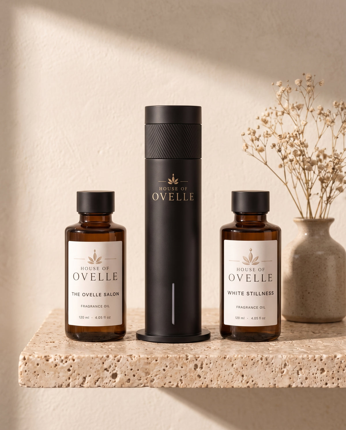 Home Ritual Set — Ovelle Air diffuser with two 120 ml House of Ovelle fragrance oils