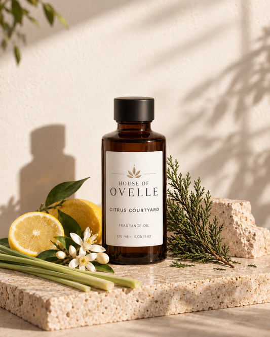 House of Ovelle Citrus Courtyard fragrance oil with scent-inspired ingredients