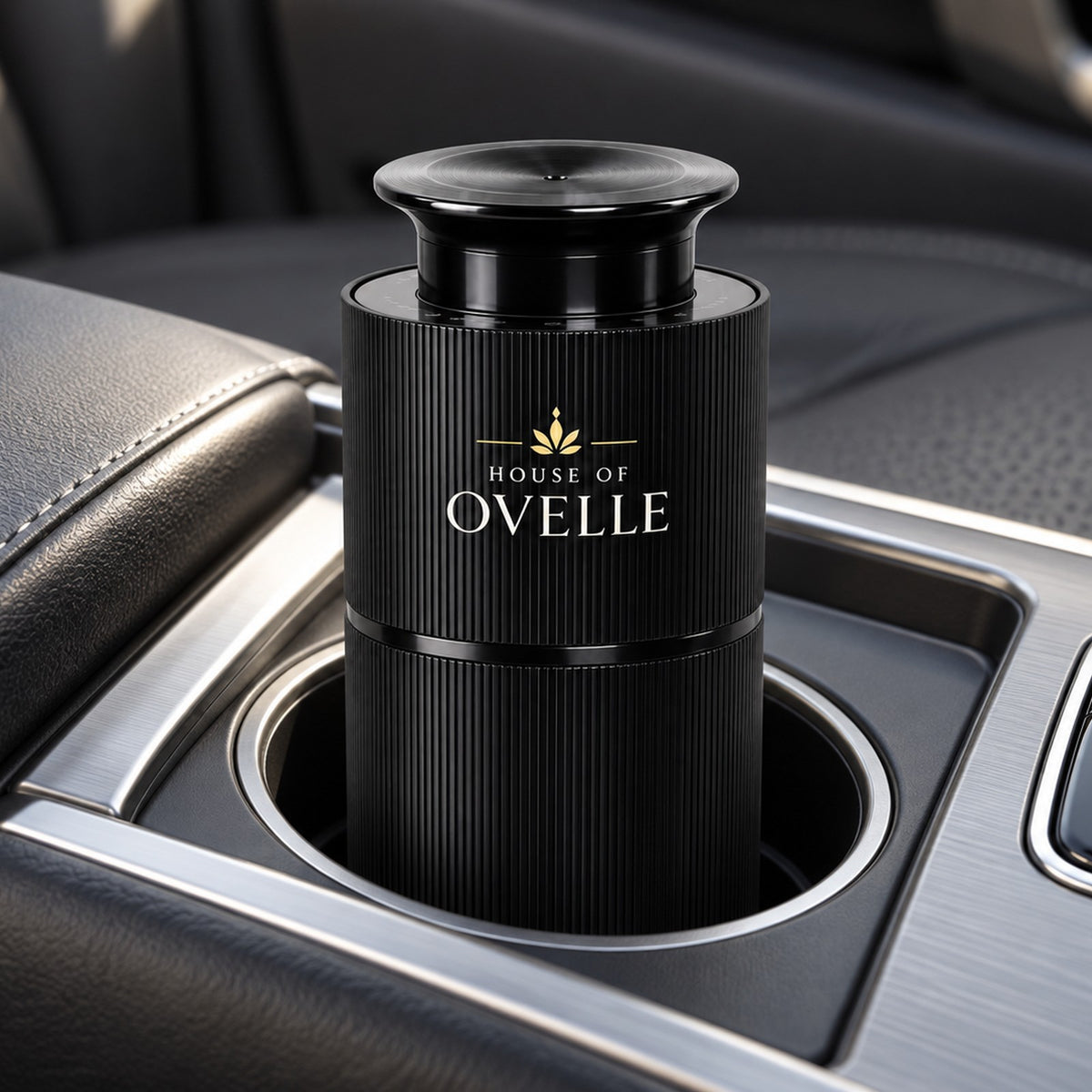 Ovelle Nomad in matte black in a car cup holder