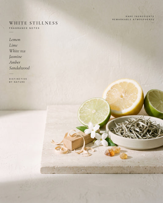 White Stillness fragrance notes — ingredients still life